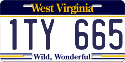 WV license plate 1TY665