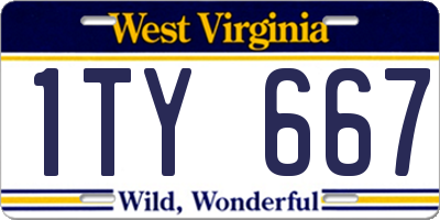 WV license plate 1TY667
