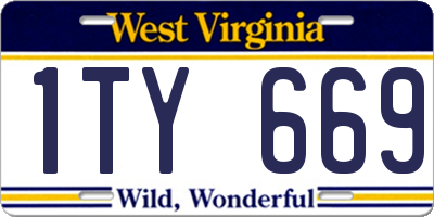 WV license plate 1TY669