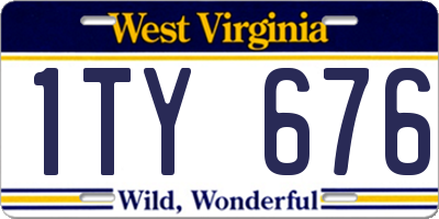 WV license plate 1TY676