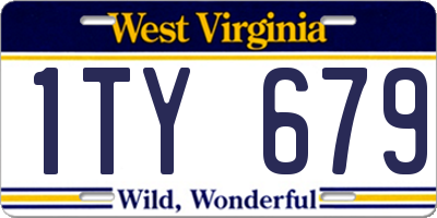 WV license plate 1TY679