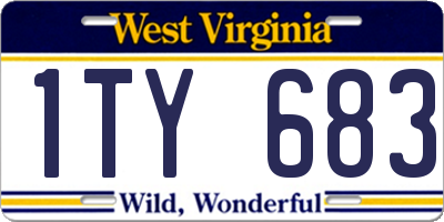 WV license plate 1TY683