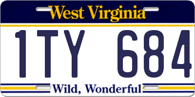 WV license plate 1TY684