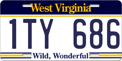 WV license plate 1TY686