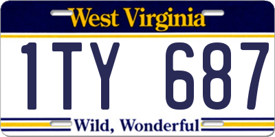 WV license plate 1TY687