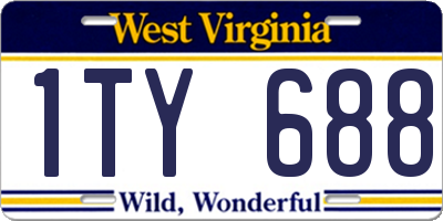 WV license plate 1TY688