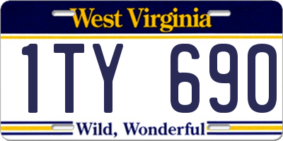 WV license plate 1TY690