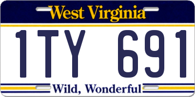 WV license plate 1TY691