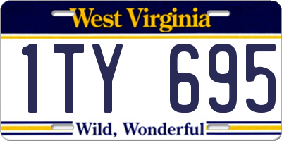 WV license plate 1TY695