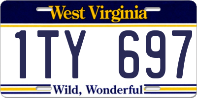 WV license plate 1TY697