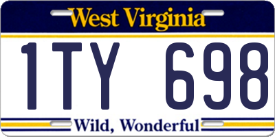 WV license plate 1TY698