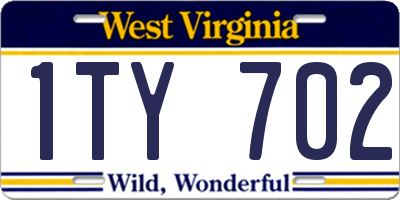 WV license plate 1TY702