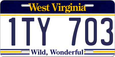 WV license plate 1TY703