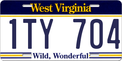 WV license plate 1TY704