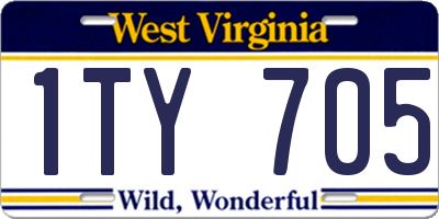 WV license plate 1TY705