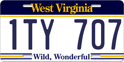 WV license plate 1TY707
