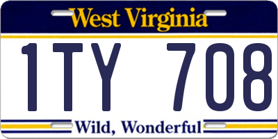 WV license plate 1TY708