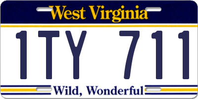 WV license plate 1TY711