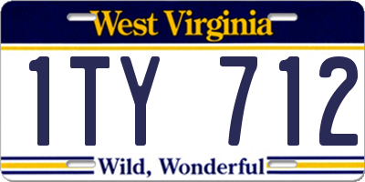 WV license plate 1TY712