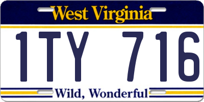 WV license plate 1TY716