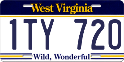 WV license plate 1TY720