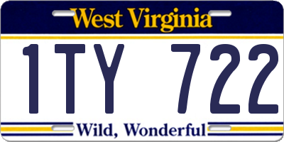 WV license plate 1TY722