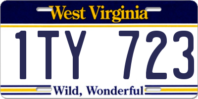WV license plate 1TY723