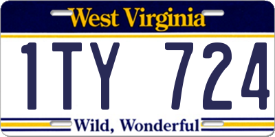 WV license plate 1TY724