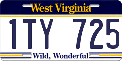 WV license plate 1TY725