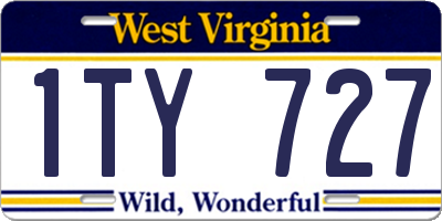 WV license plate 1TY727