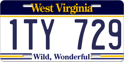 WV license plate 1TY729