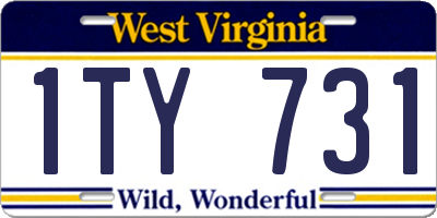 WV license plate 1TY731