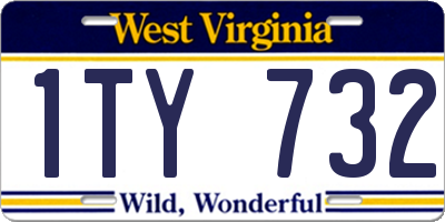 WV license plate 1TY732