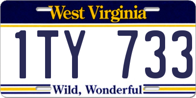 WV license plate 1TY733