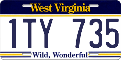 WV license plate 1TY735