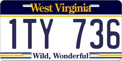 WV license plate 1TY736