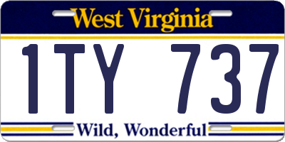WV license plate 1TY737