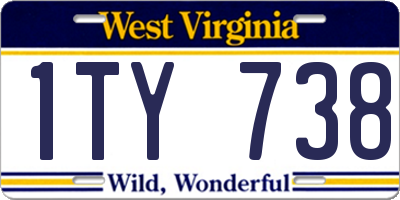 WV license plate 1TY738