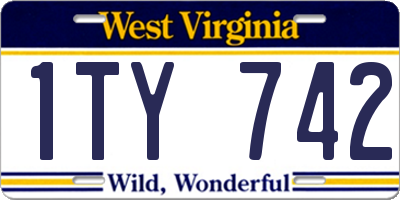WV license plate 1TY742