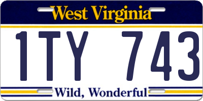 WV license plate 1TY743