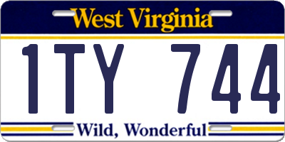 WV license plate 1TY744