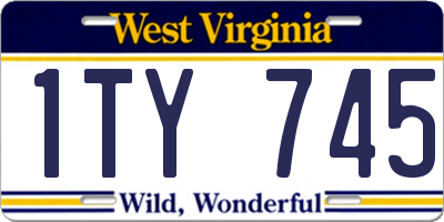 WV license plate 1TY745