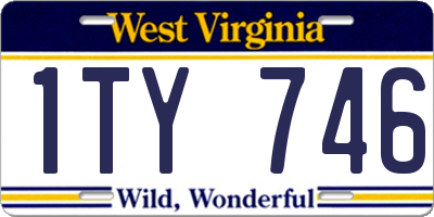 WV license plate 1TY746
