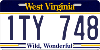 WV license plate 1TY748