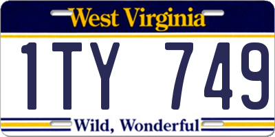 WV license plate 1TY749