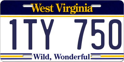 WV license plate 1TY750