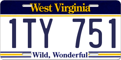WV license plate 1TY751