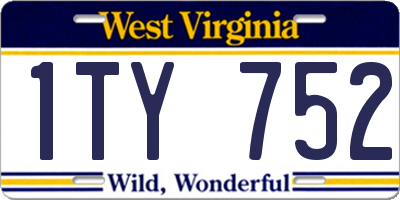 WV license plate 1TY752