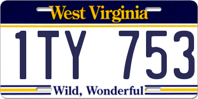 WV license plate 1TY753