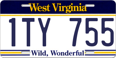 WV license plate 1TY755